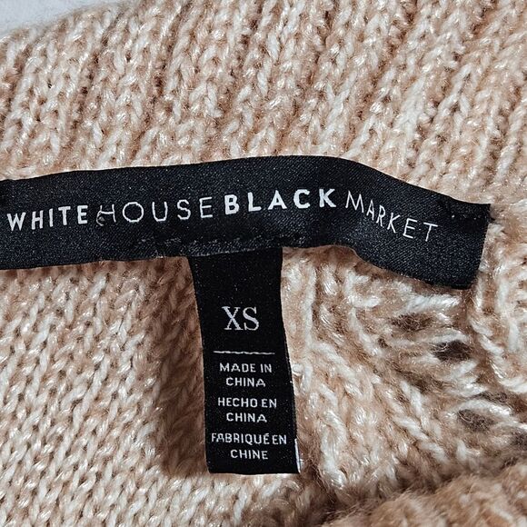 White House Black Market Heathered Coral Fold Down Collar Back Tie Knit Sweater - Picture 7 of 11